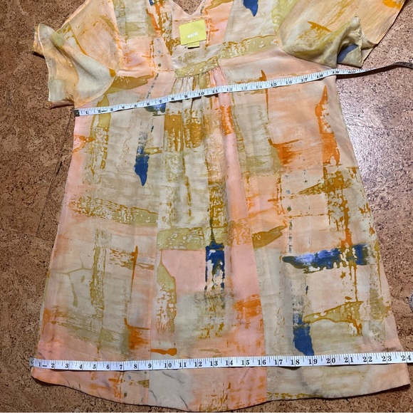 Maeve Anthropologie Ume Silk Watercolor Print Tunic Dress Sz 4 - Picture 10 of 10